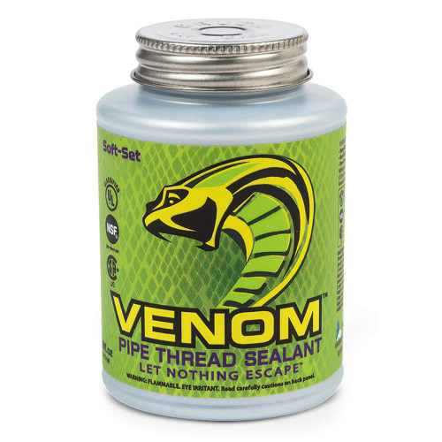 Venom VM16 Universal Pipe Thread Sealant W/ Brush, 16 OZ., Pack of 12