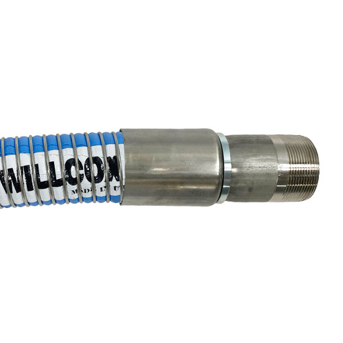 Willcox 2 in. Heavy Duty Fluoropolymer Chemical Hose Type 4124SSF w/ NPT Ends