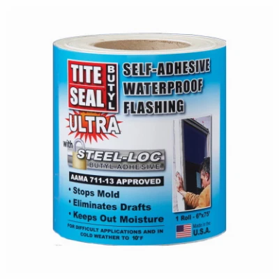 Flashing, Self-Adhesive, Waterproof, White Butyl, 6-In. x 75-Ft.