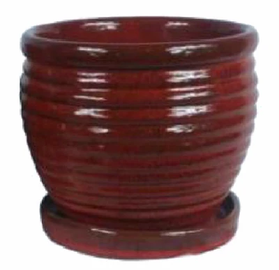 6 In. Honey Jar Planter, Ceramic, Red