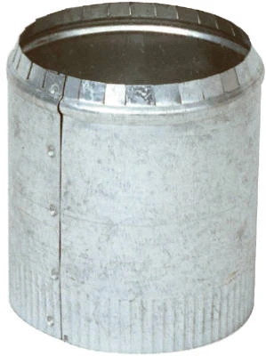 HVAC Duct Pipe Top Collar, Crimped, Galvanized, 30 Gauge, 3 In.