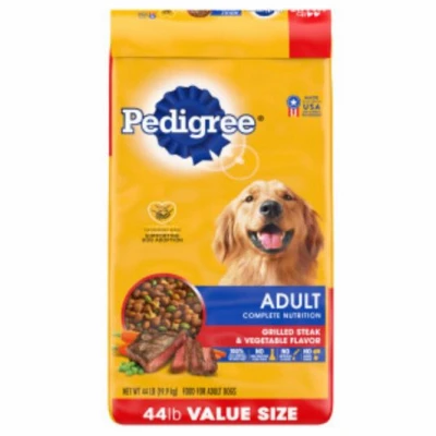 Dry Dog Food, Adult Complete Nutrition Grilled Steak & Vegetable, 40 Lbs.