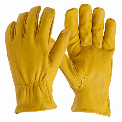 Deerskin Gloves, Elastic Wrist, Men's Medium