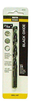 Black Oxide Drill Bit, 21/64 x 4-5/8 In.