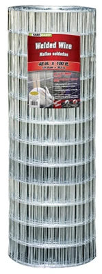Galvanized Welded Wire Fence, 4 x 2-In. Mesh, 12.5-Ga., 48-In. x 100-Ft.