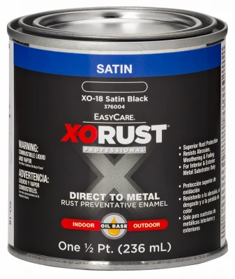 Premium Anti-Rust Oil-Base Enamel, Black Satin, 1/2 Pt.