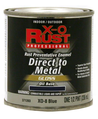 Premium Anti-Rust Oil-Base Enamel, Blue Gloss, 1/2 Pt.