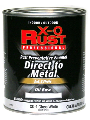 X-O Rust Premium Anti-Rust Oil-Base Enamel, White Gloss, 1 Qt.