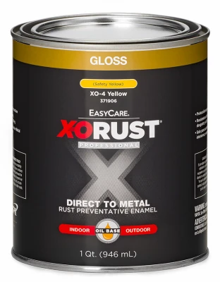 X-O Rust Premium Anti-Rust Oil-Base Enamel, Yellow Gloss, 1 Qt.