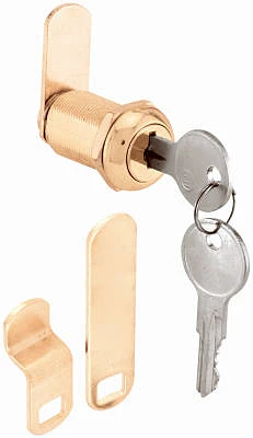 1-1/8 In. Brass Finish Drawer/ Cabinet Lock