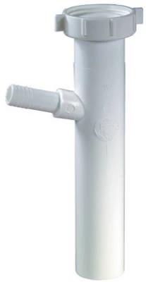 Dishwasher Branch Baffled Tailpiece, White Plastic