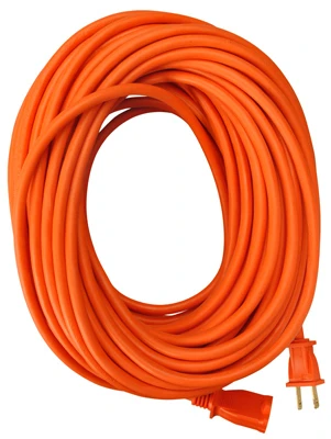 Extension Cord, 16/2 SJTW Orange Round Vinyl, 50 Ft.