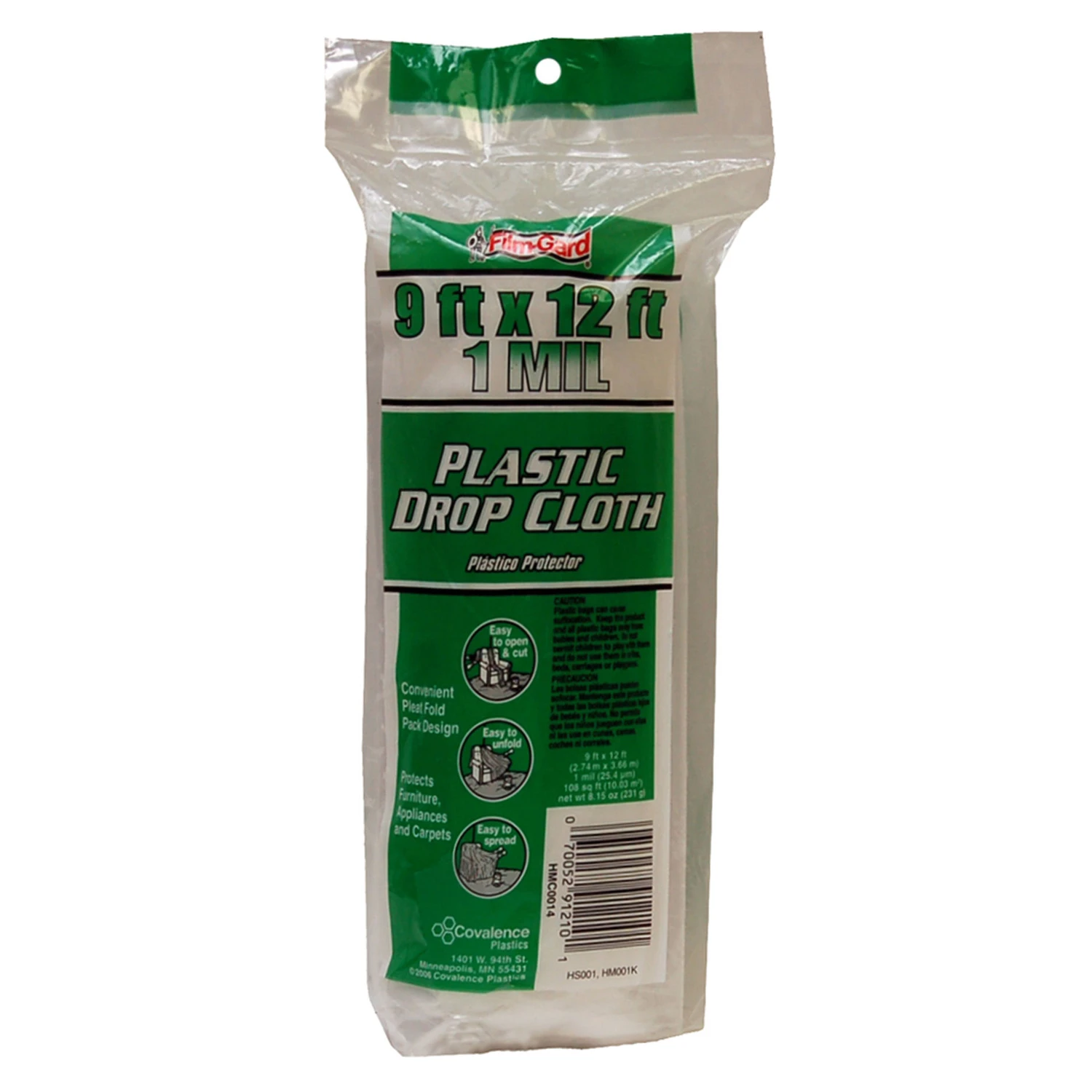 Plastic Drop Cloth, Medium-Duty, 9 x 12-Ft.