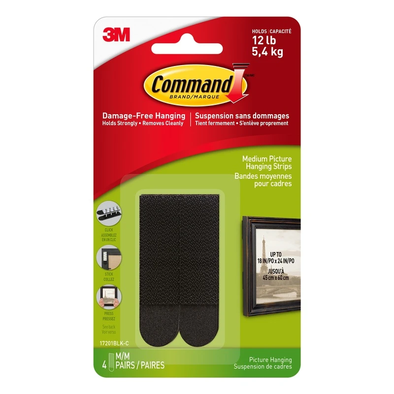Medium Black Picture Hanging Strips