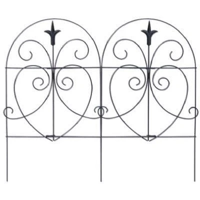 Black Romantic-Style Garden Fence, 18-In. x 8-Ft.
