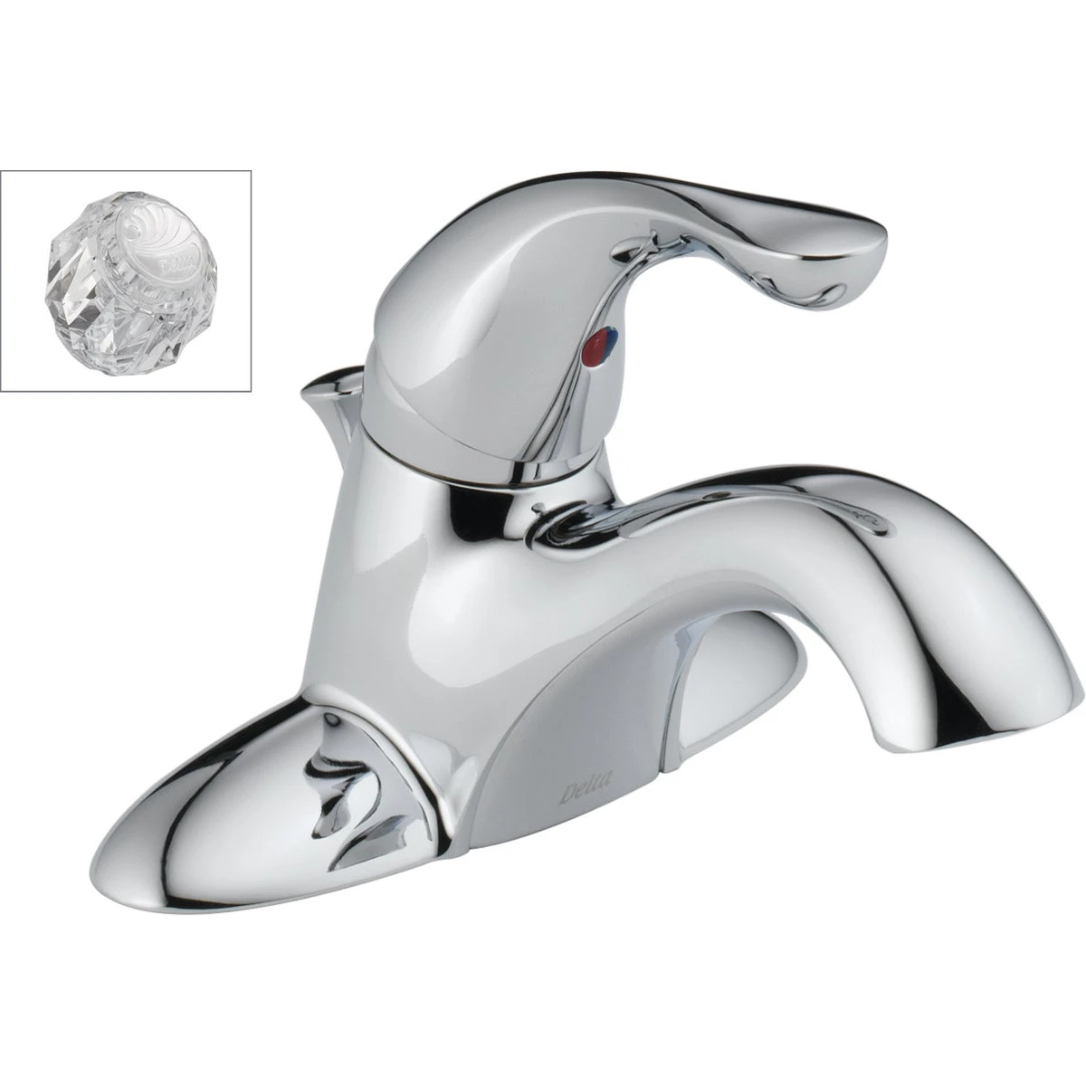 Classic Lavatory Faucet,Chrome Single Handle,With Extra Acrylic Handle
