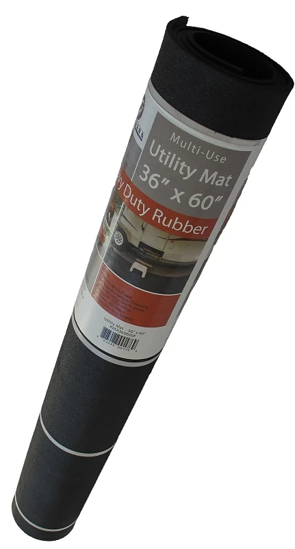 Utility Mat, Heavy-Duty, Rolled Rubber, 36 x 60 In.