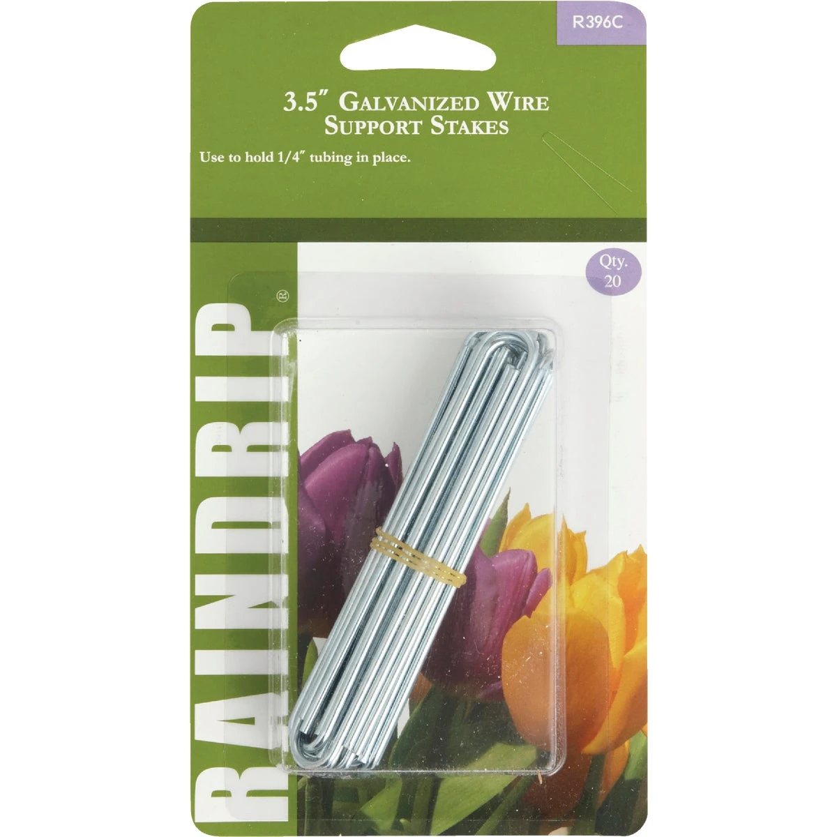 1/4 in. Tubing Hold-Down Stake, Galvanized Steel, 3-1/2-In., 20-Pack