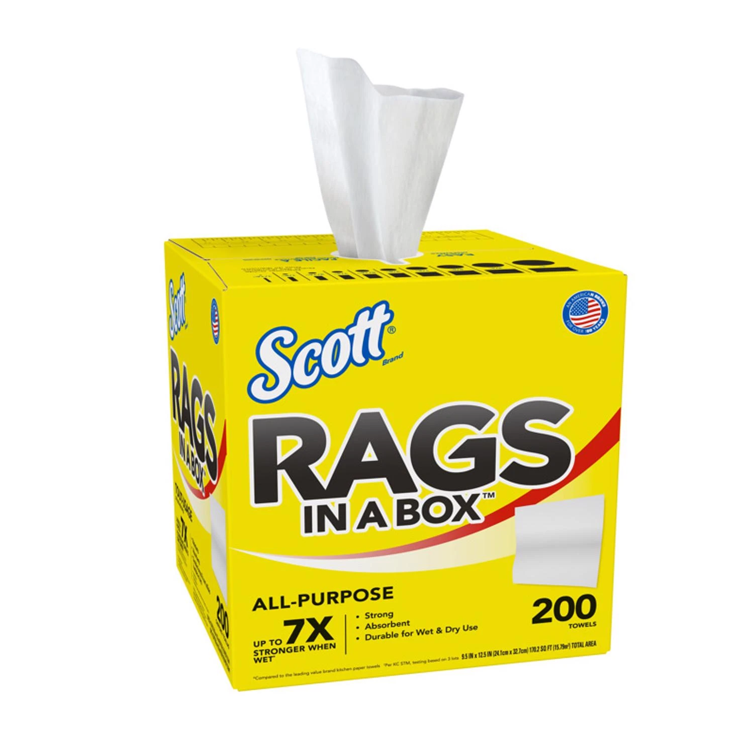 Box of Rags, White, 200-Pk.