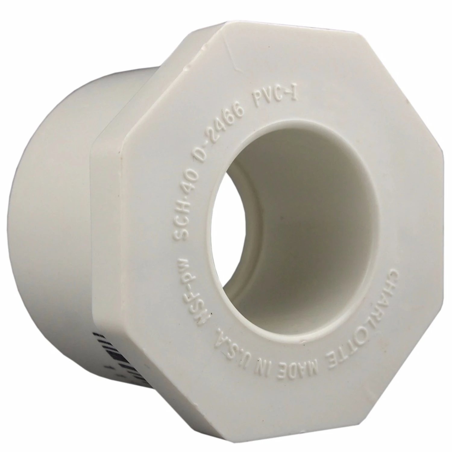 Schedule 40 PVC Pressure Pipe Reducer Bushing, 1-1/4 x 1/2 In.