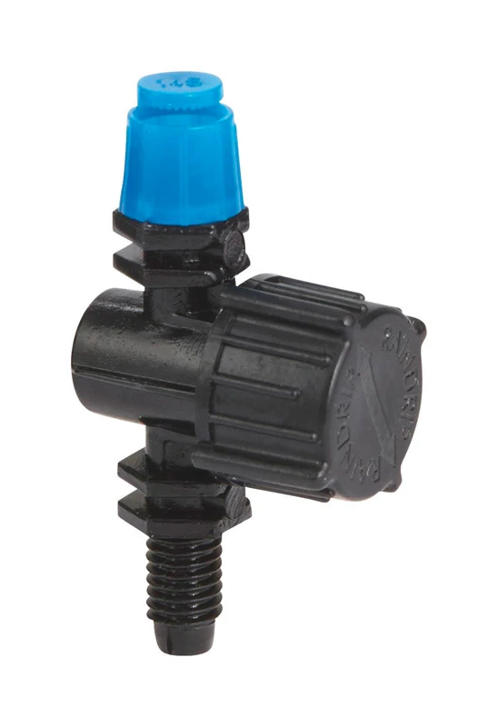 Adjustable Flow Micro Sprinkler, Half-Circle Pattern, Fan Spray, with 10-32 Threaded Inlet, 10-Pack