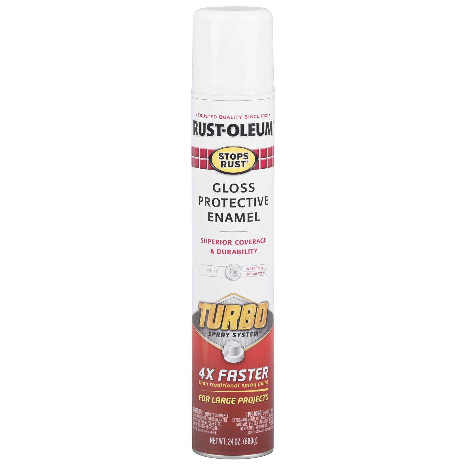 Stops Rust Turbo Spray Paint, Gloss White, 24-oz.