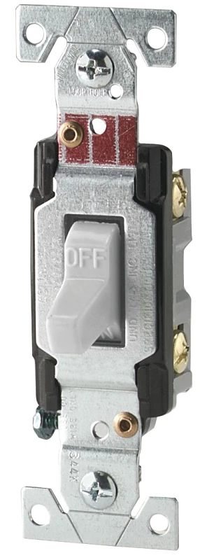 Pass & Seymour Premium Single-Pole Toggle Switch, 20A, White