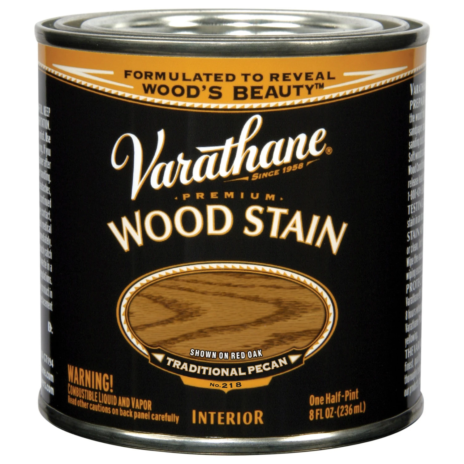 Traditional Pecan Premium Oil-Based Interior Wood Stain, 1/2-Pt.