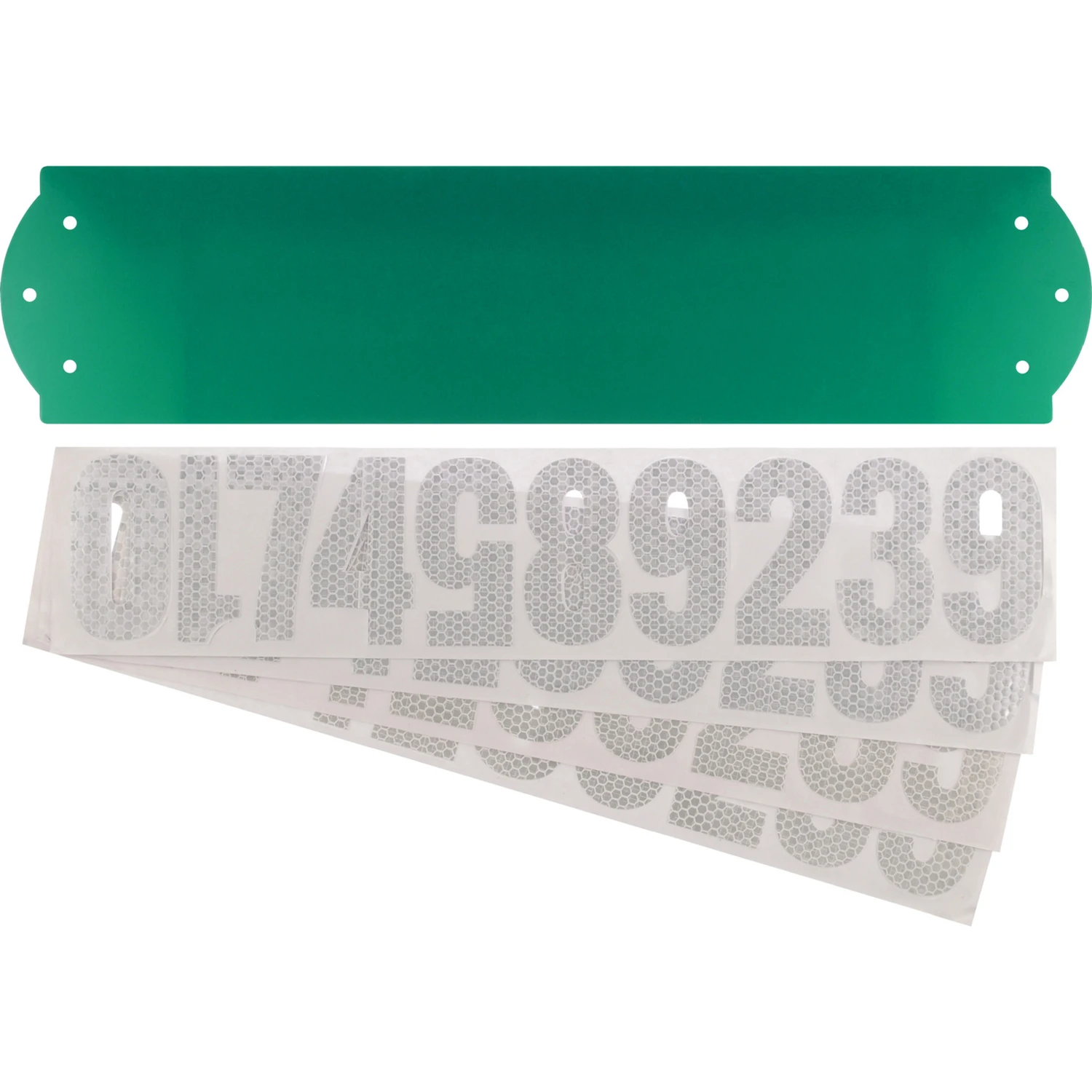 911 Reflective Address Plaque with Numbers, 6 x 18-In.