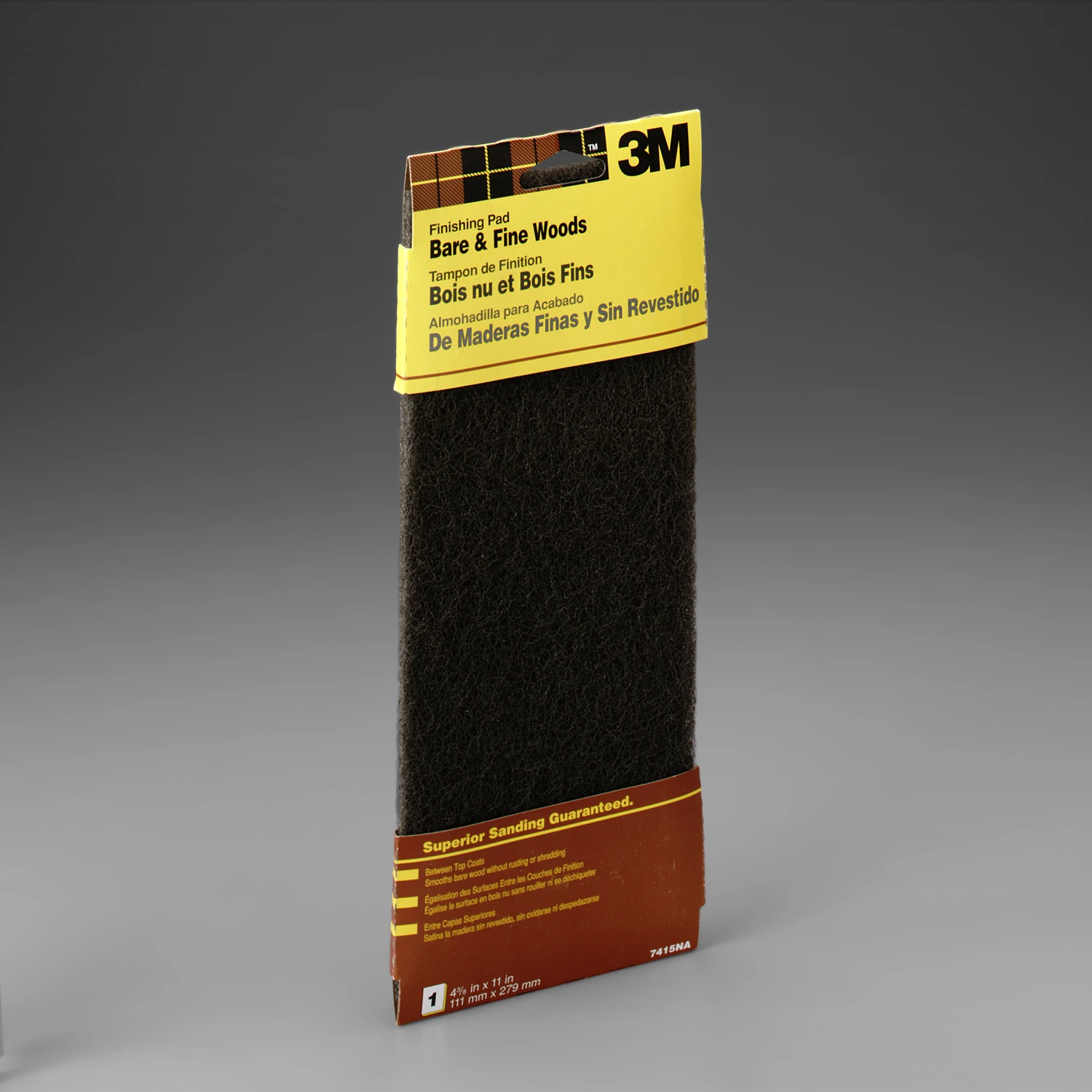 Wood Finishing Pad, 4.5 x 11 In.