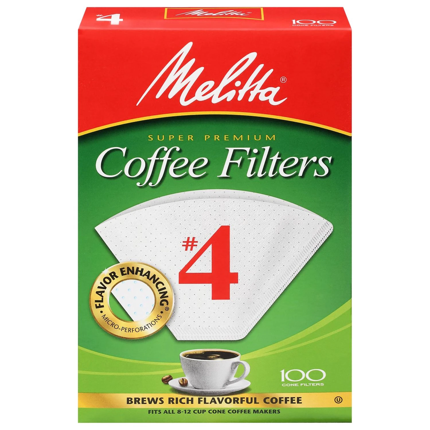 100-Pk. #4 White Cone Coffee Filters