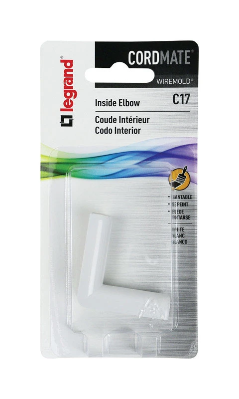 Cord Mate White Inside Elbow Cord Cover