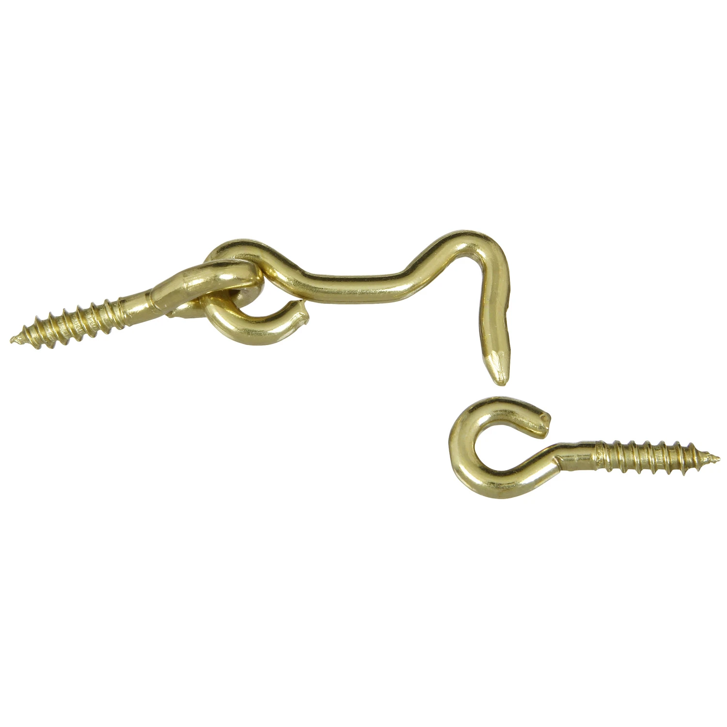 Hook & Eye, Solid Brass, 1-1/2 In., 2-Pk.