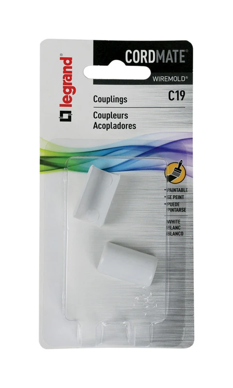 Cordmate White Coupling Cord Cover