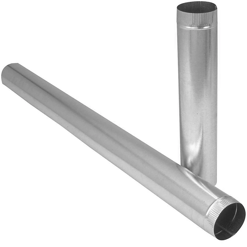 Galvanized Furnace Pipe, 30 Gauge, 5 x 24 In.