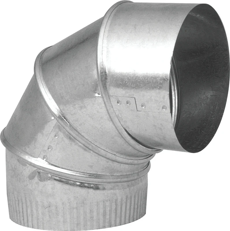 HVAC Furnace Elbow, 90 Degess, 30 Gauge 5 In. Adjustable