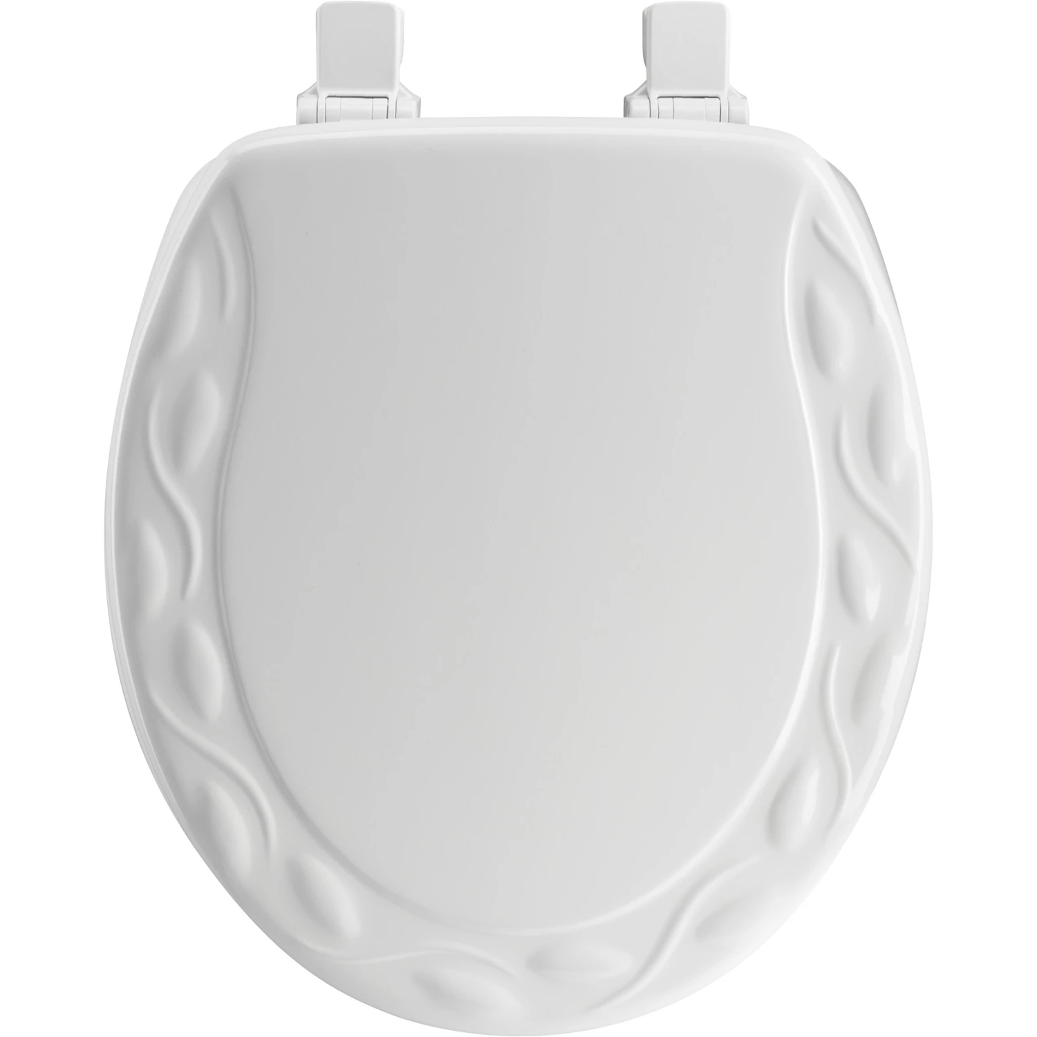 Round Molded Wood Toilet Seat, Easy-Clean & Change Hinge, STA-TITE, Ivy Design, White