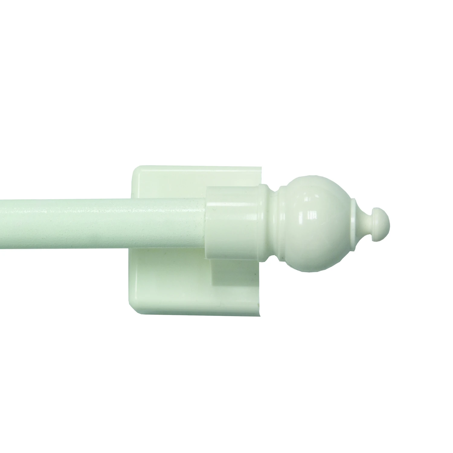 Petite Cafe Curtain Rod, Magnetic, White, 7/16 x 16 to 28 In.