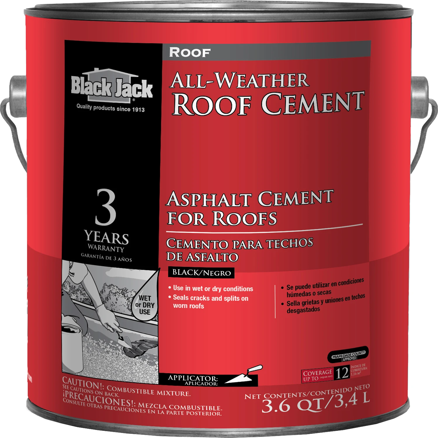 All-Weather Roof Cement, 3.6-Qt.