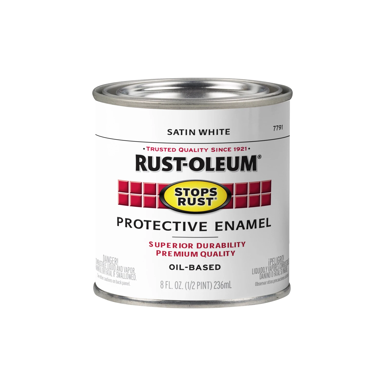 White Satin Stops Rust Enamel, 1/2 Pint