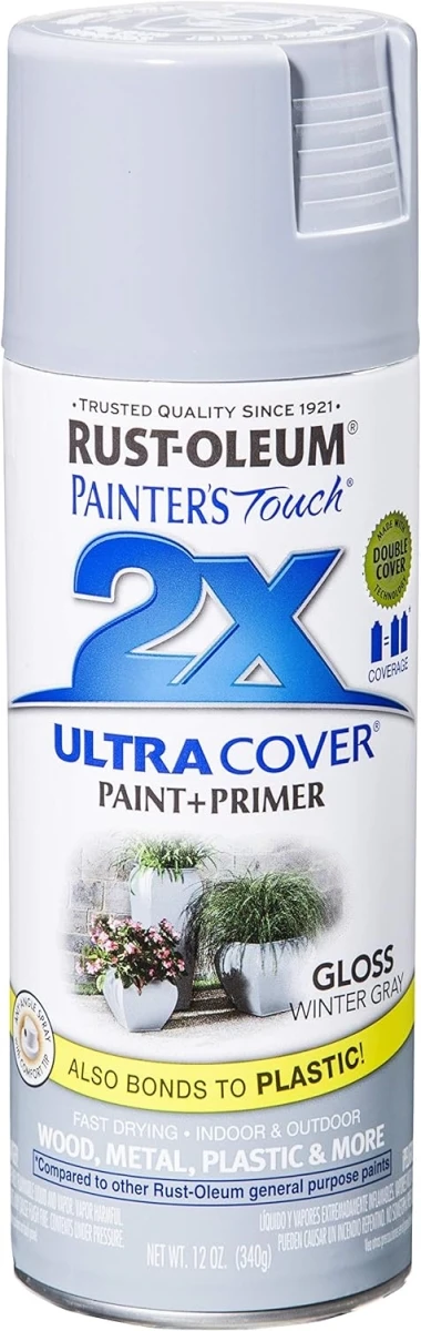 Painter's Touch 2X Spray Paint, Gloss Winter Grey, 12-oz.
