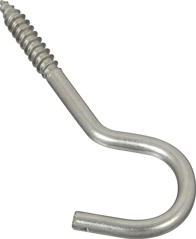 Screw Hook, Stainless Steel, 1/4 x 4-1/4 In.