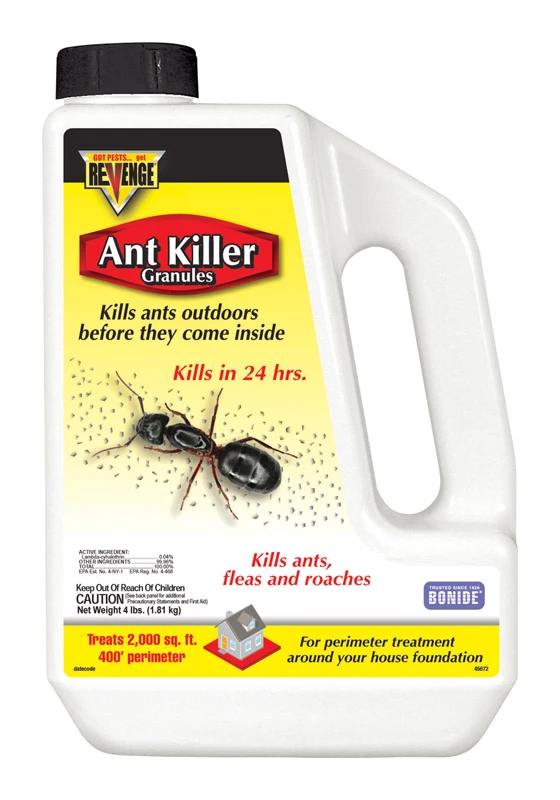 Revenge Ant Killer Granules, Fast Acting Perimeter Treatment for Home, Kills Ants, Fleas & Roaches, 4 Lb. Ready-to-Use