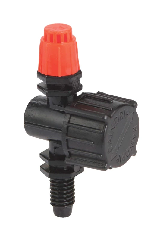 Adjustable Flow Micro Sprinkler, Full-Circle Pattern, Stream Spray, with 10-32 Threaded Inlet, 10-Pack