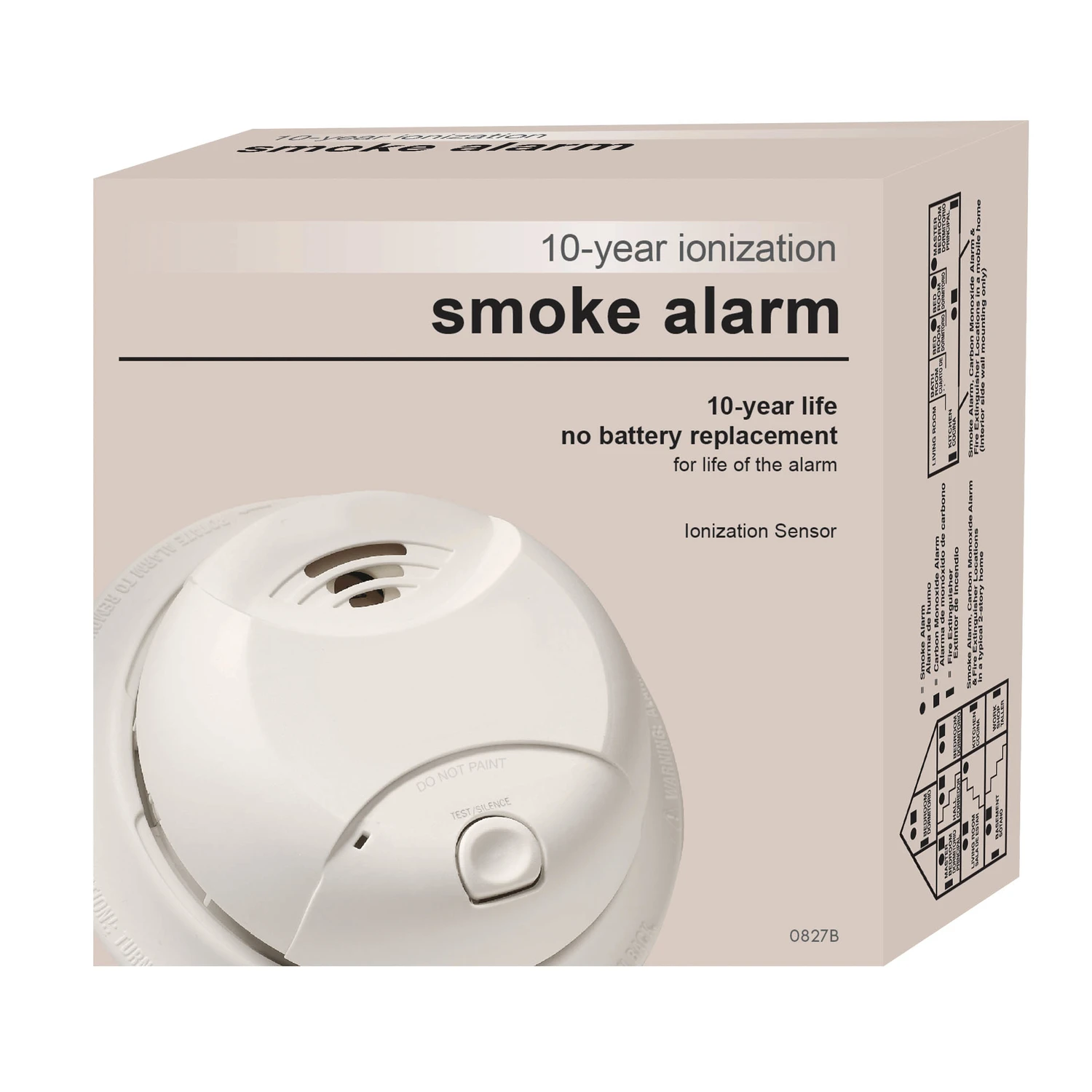Ionization Smoke Alarm, 10-Yr. Battery