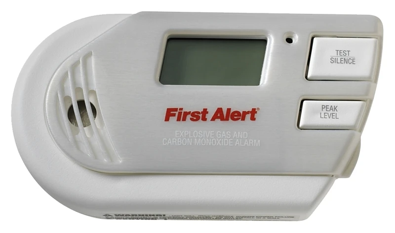 Combination Explosive Gas & Carbon Monoxide Alarm, Digital Display, Plug-In w/Battery Backup
