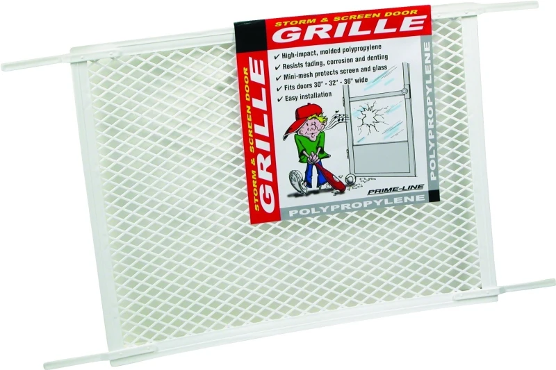 Storm & Screen Door Grille, White Plastic