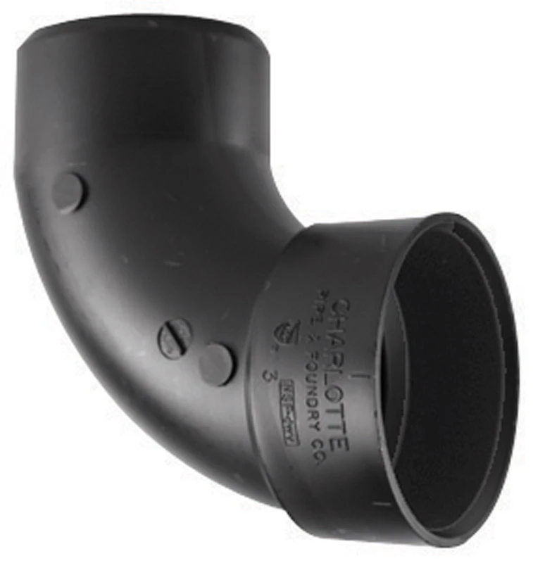 ABS/DWV 90-Degree Ell, Spigot x Hub, 4 In.