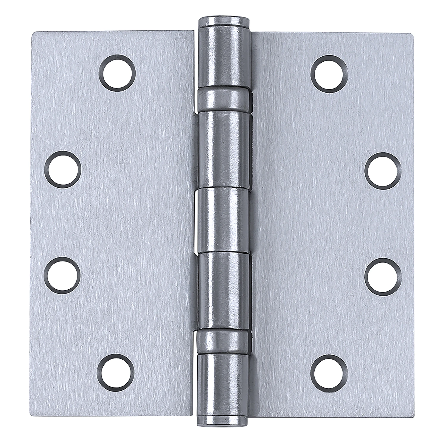 Ball-Bearing Hinge With Non-Removable Pin, Satin Stainless Steel, 4.5 x 4.5 In.