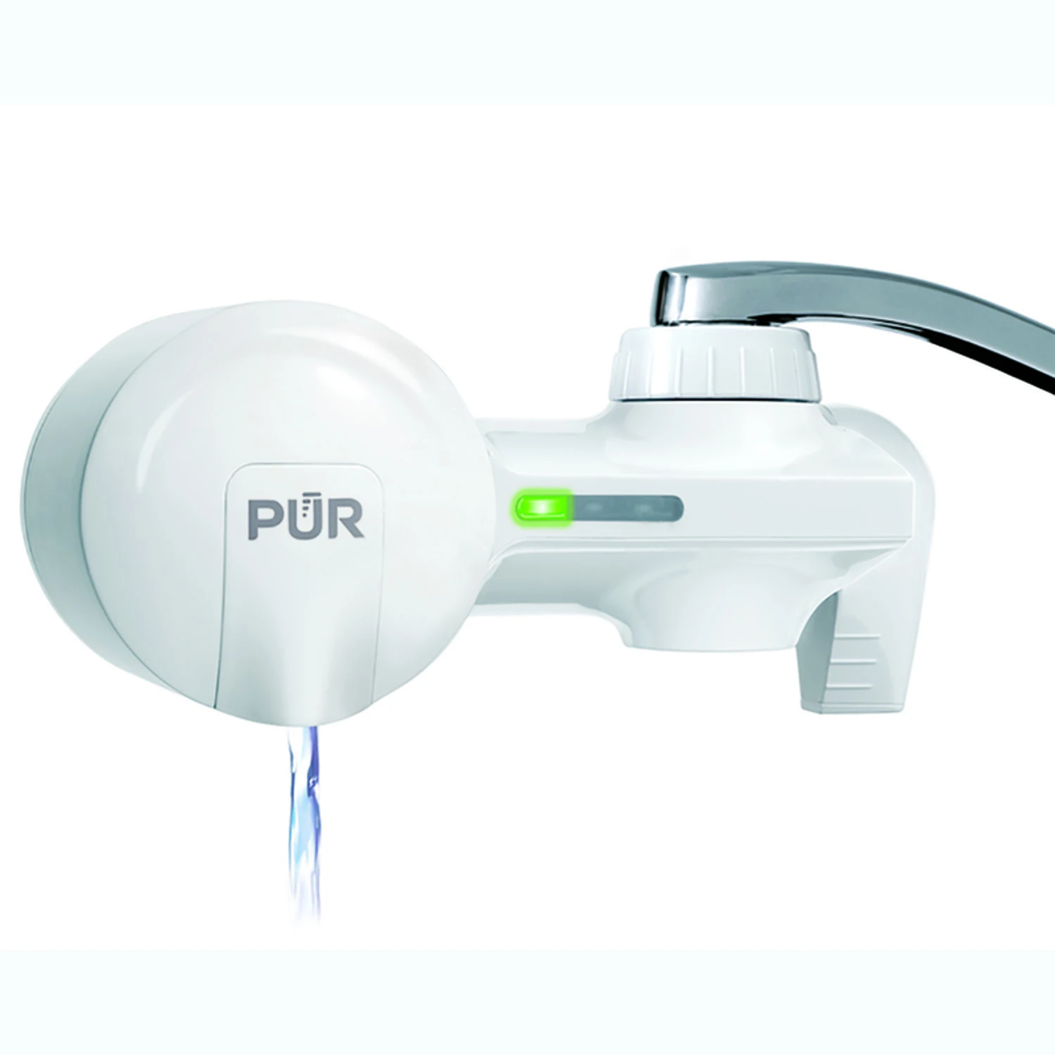 Horizontal Faucet-Mount Water Filter, White
